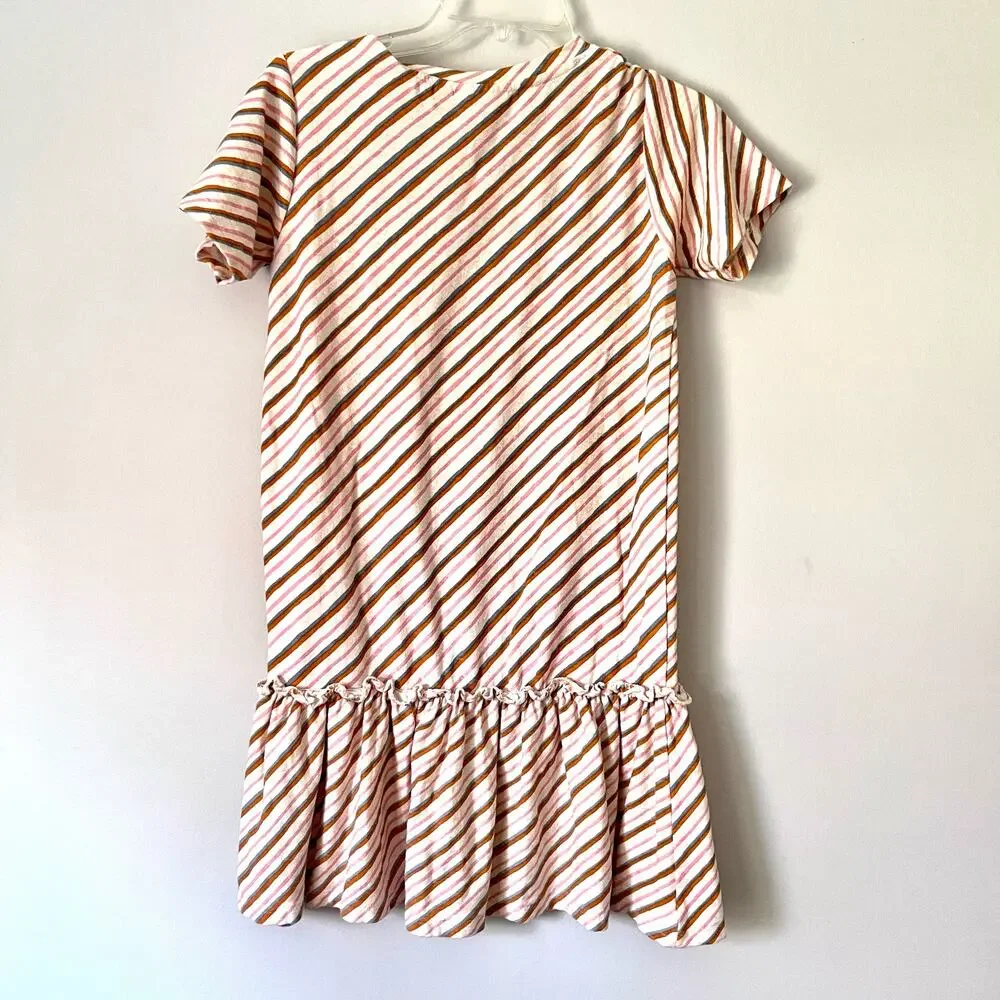 Soft Gallery Candy Stripe  girls ecru summer short sleeve dress size 12